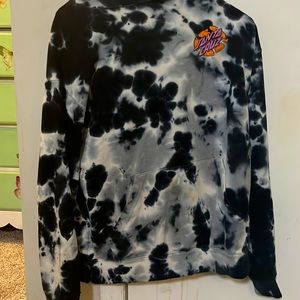 Santa Cruz hoodie black and white with pink and orange detail